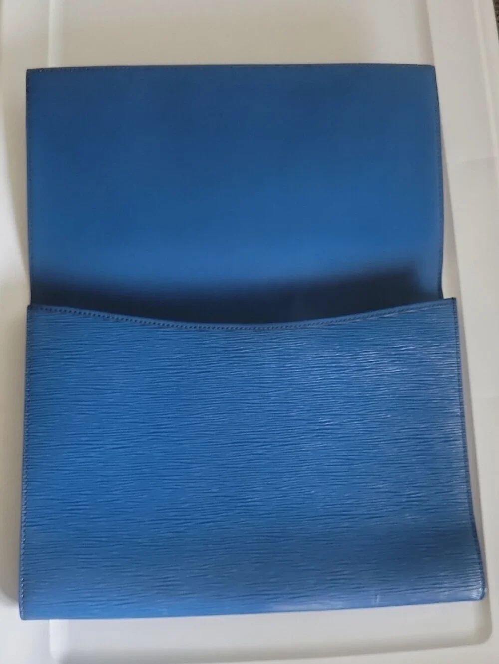 Vintage Louis Vuitton Lena Clutch  Toledo Blue Epi Document Holder
